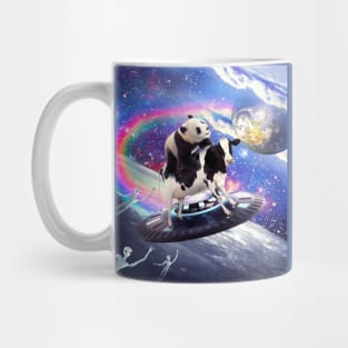 Cute Funny Panda Cow - Panda Riding Flying Cow UFO Mug